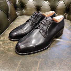 Mario Bemer Firenze black calf and croco leather derby blucher shoes