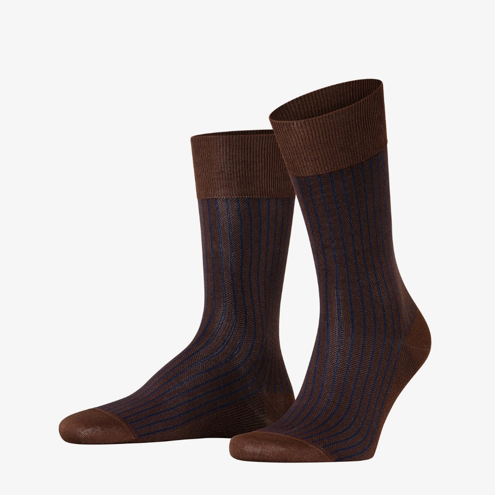 Falke chestnut oxford stripe men socks