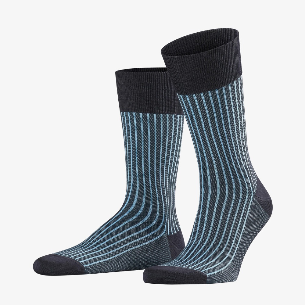 Falke dark navy oxford stripe men's socks
