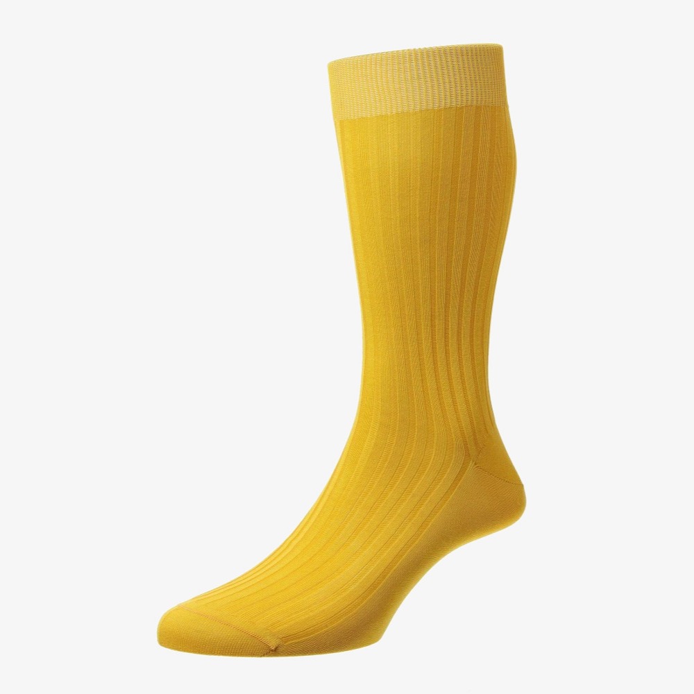 Pantherella Danvers ochre men's socks
