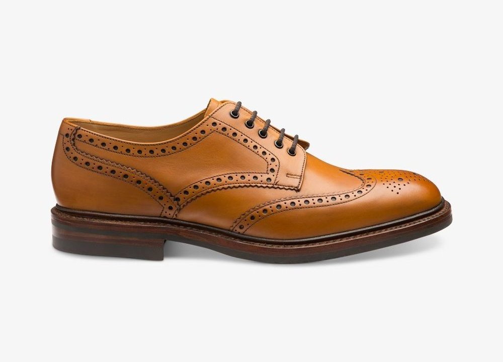 Loake tan brogue derby shoes