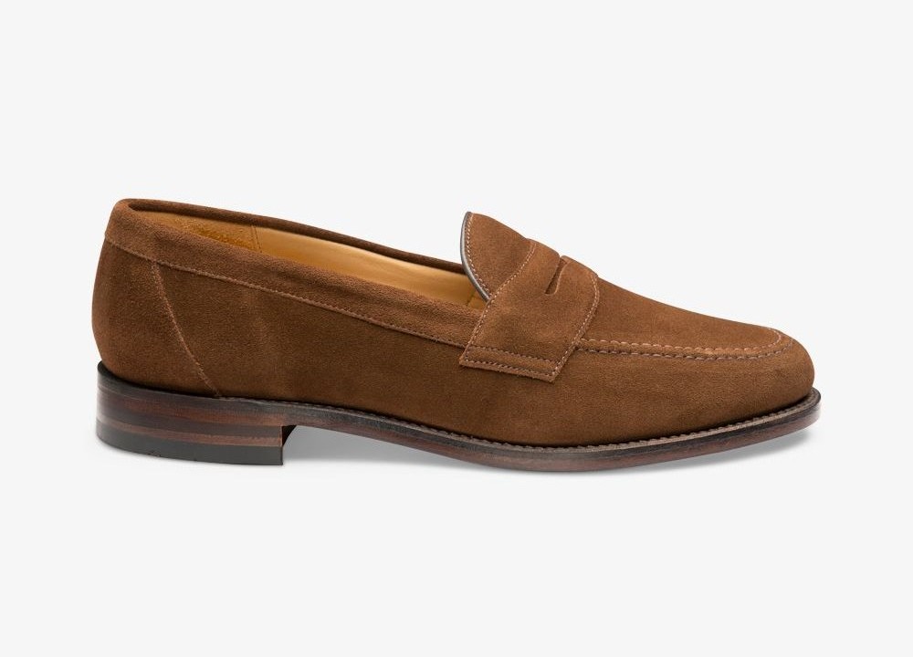 Suede penny loafers