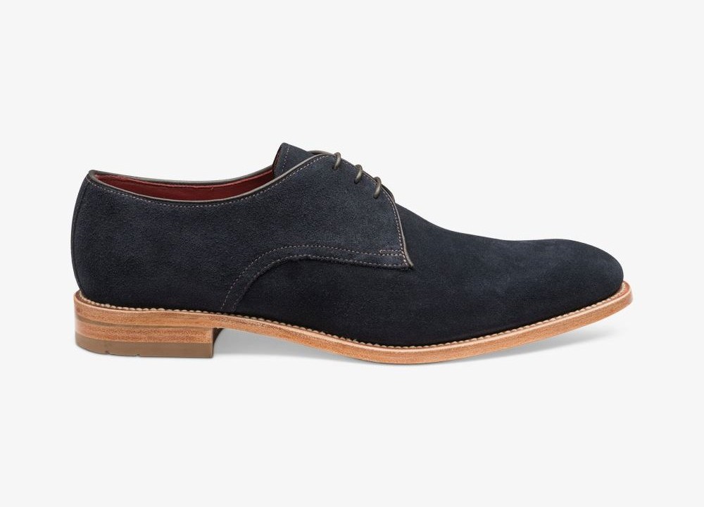 Loake blue suede derby shoes