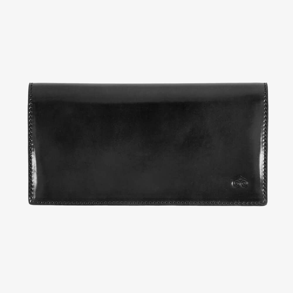 long wallet for men large men's wallet in black cordovan