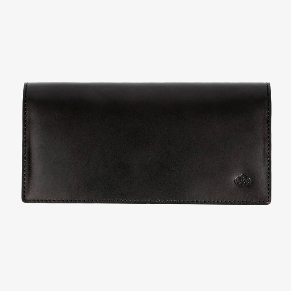 long wallet for men large men's wallet in black box calf