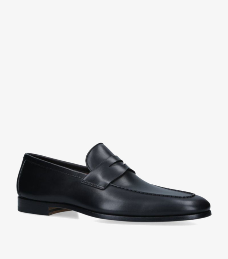 Magnanni Delos black leather dress loafers
