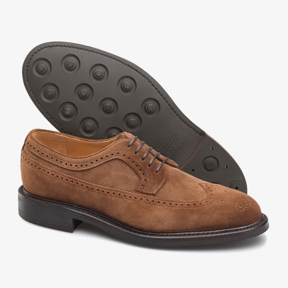 Carlos Santos Clay 1046 suede brown brogue blucher shoes