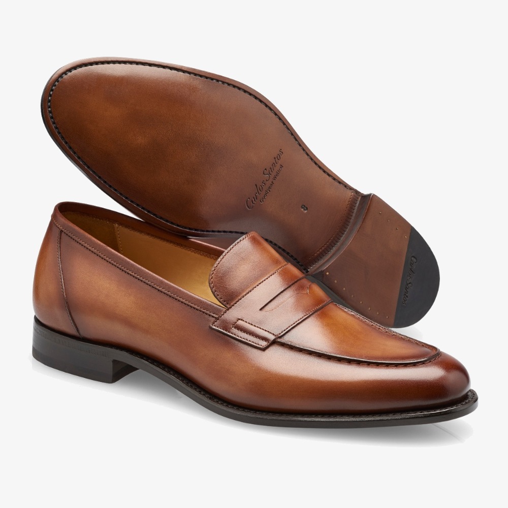 Carlos Santos Elliot 9176 brown penny loafers