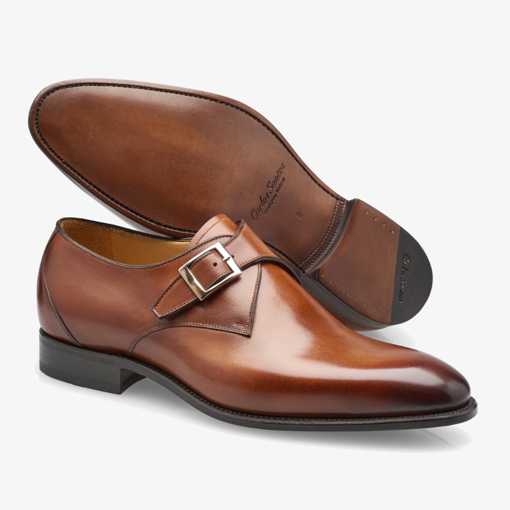 Carlos Santos 6307 brown monk strap shoes