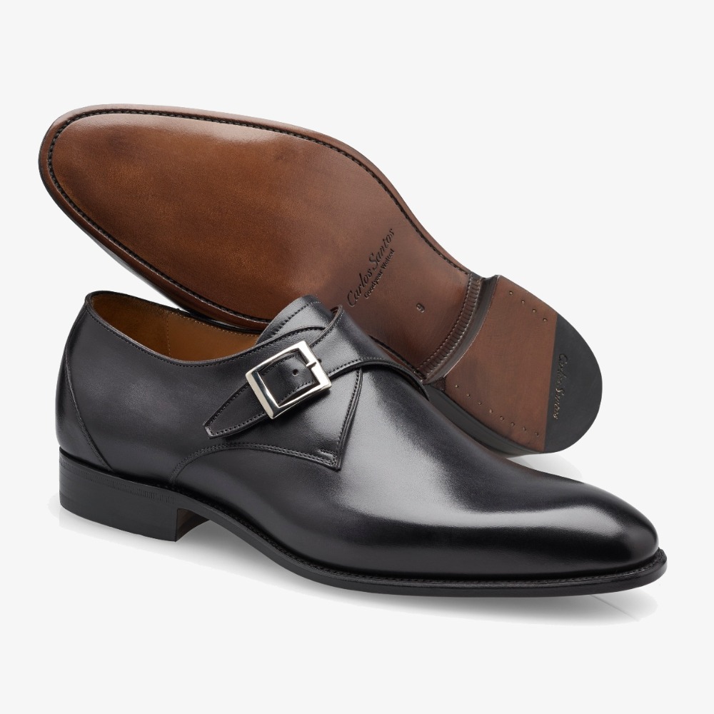 Carlos Santos 6307 black monk strap shoes