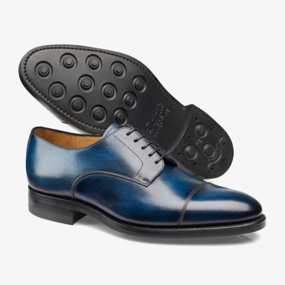 Carlos Santos Gary 9381 blue toe cap derby shoes