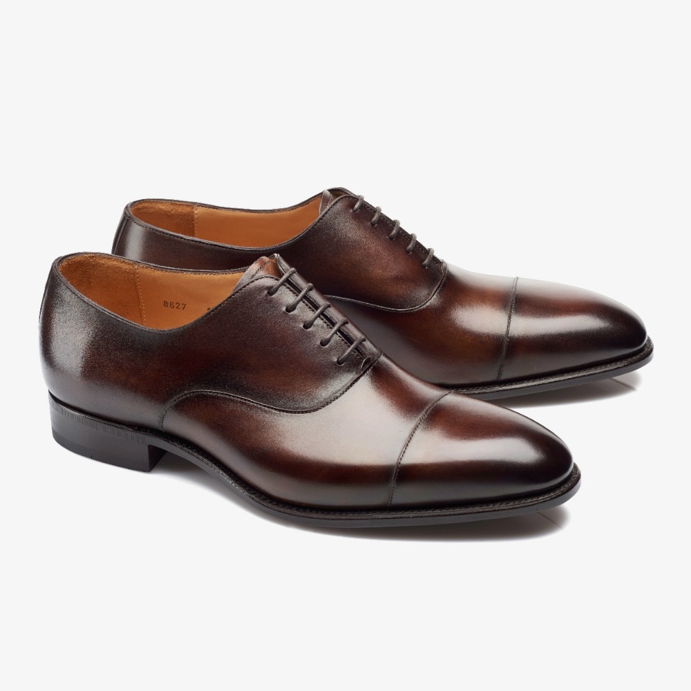Carlos Santos Harold 8627 dark brown toe cap oxford shoes