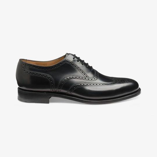 Loake 202 black polished leather brogue oxford shoes