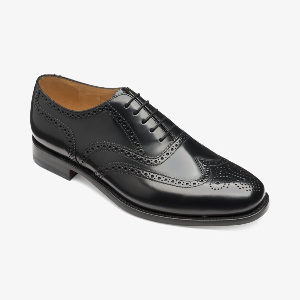 Loake 202 black polished leather brogue oxford shoes