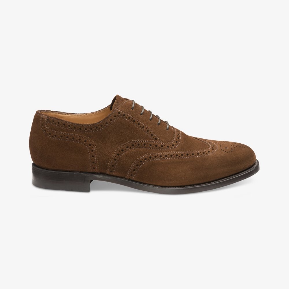 Loake 202 brown suede brogue oxford shoes