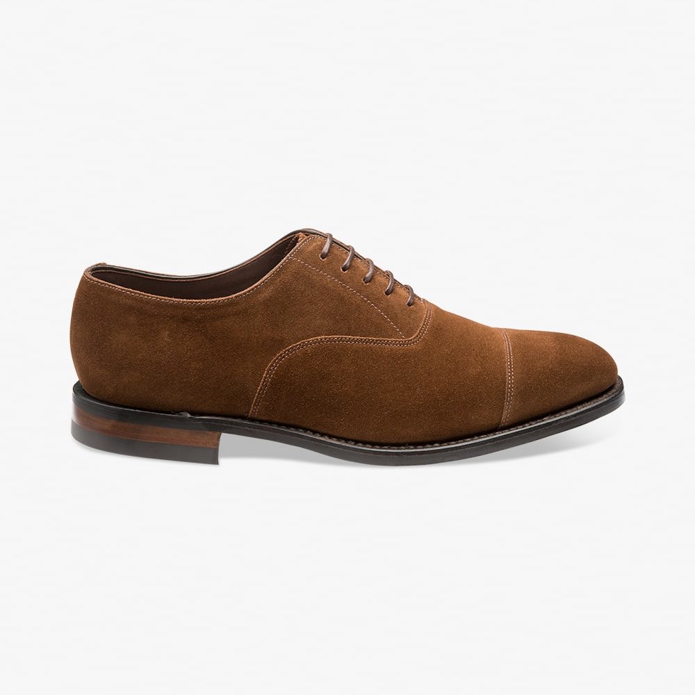Loake Aldwych suede polo toe cap oxford shoes