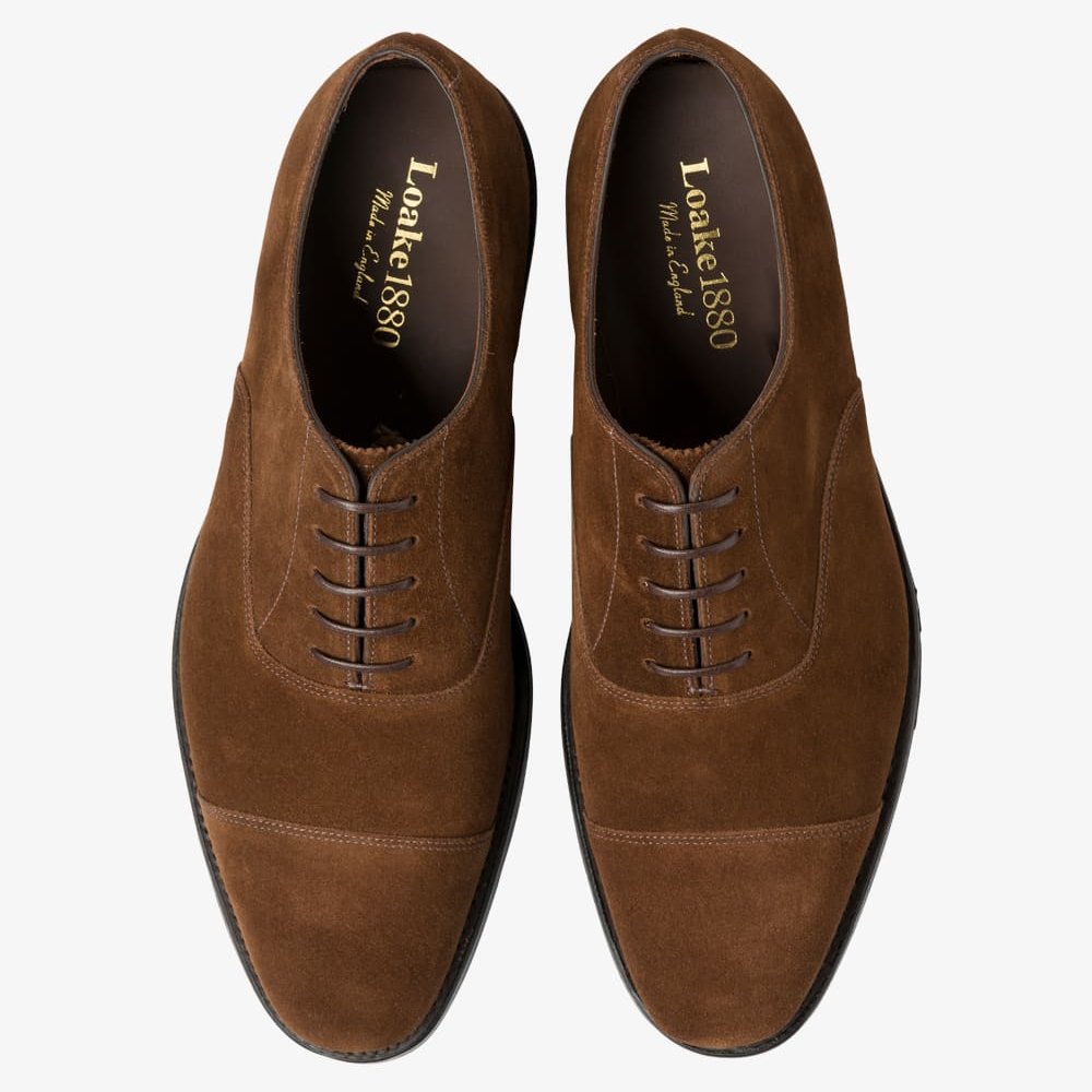 Loake Aldwych suede polo toe cap oxford shoes