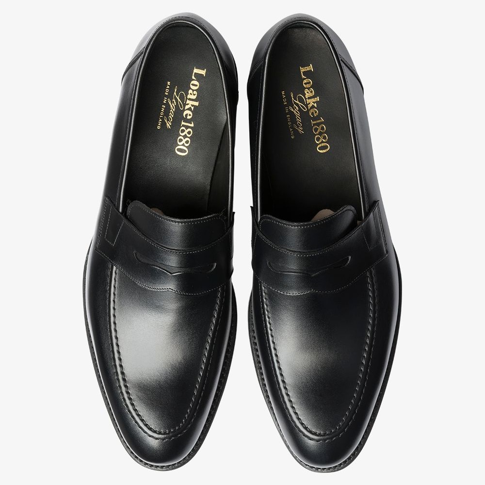 Loake Anson black penny loafers