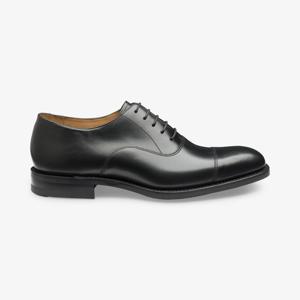 Loake Archway black toe cap oxford shoes