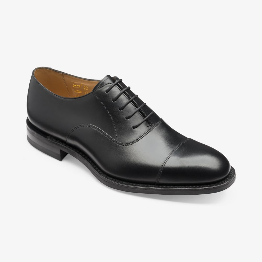 Loake Archway black toe cap oxford shoes
