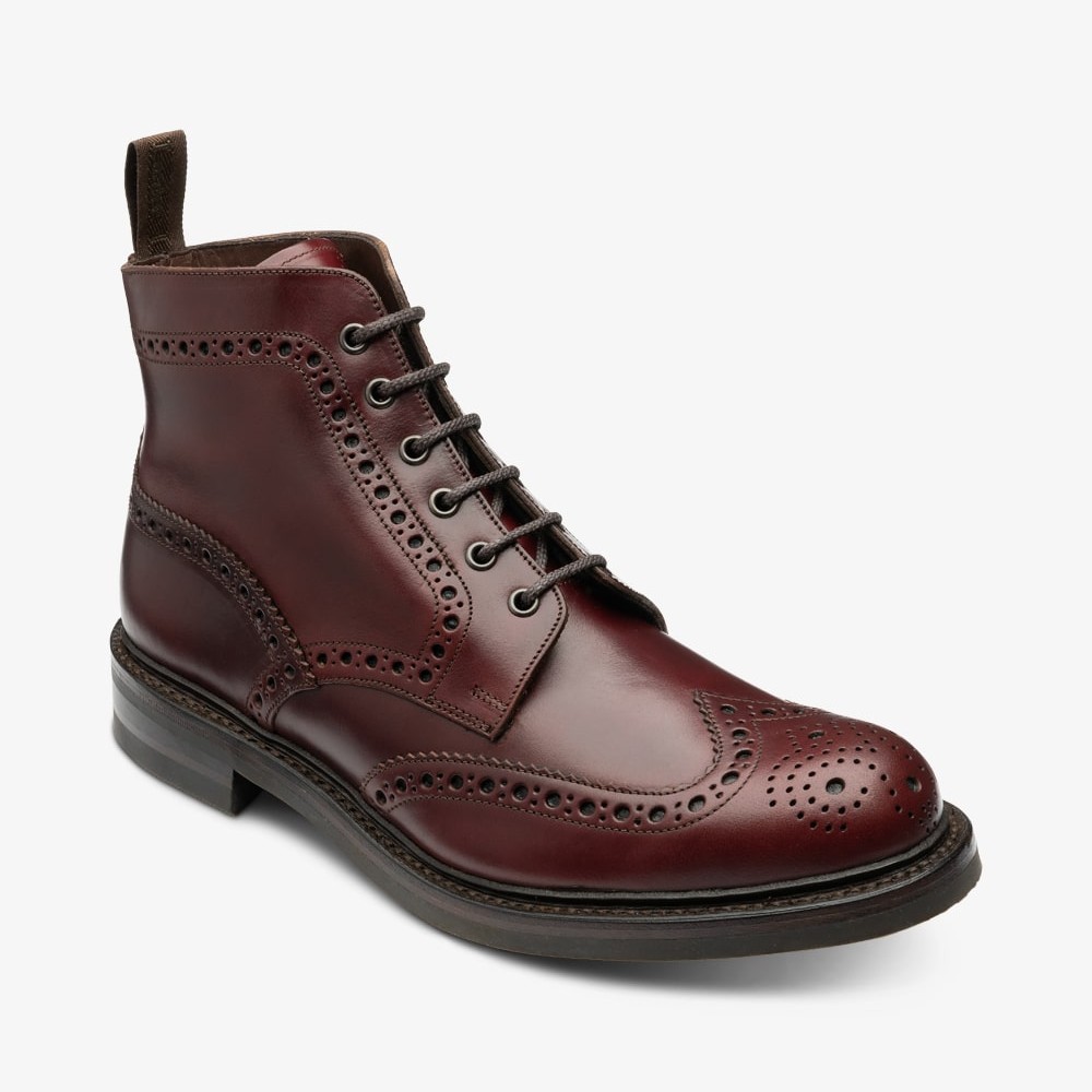 Loake Bedale burgundy brogue boots