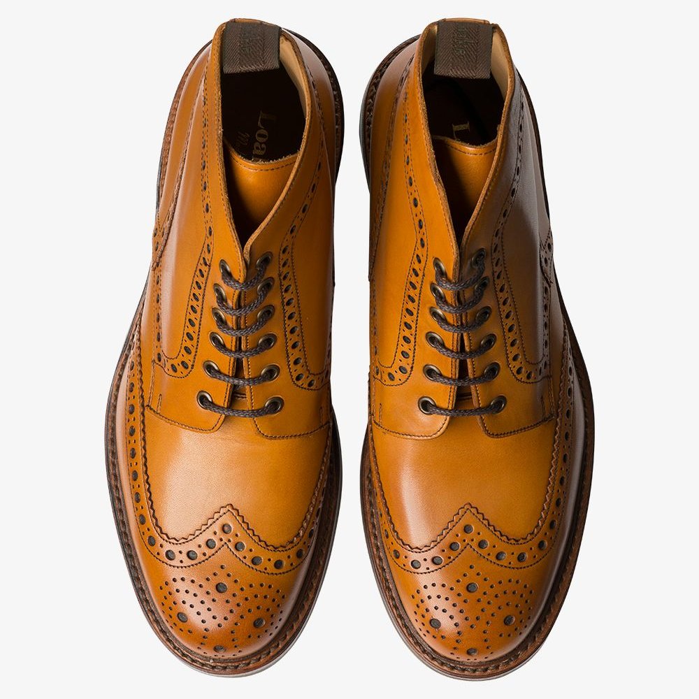 Loake Bedale tan brogue boots