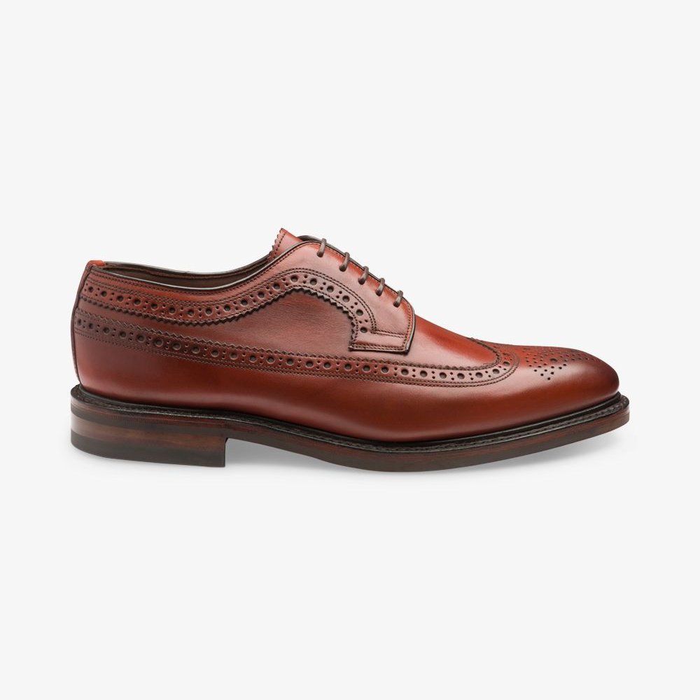 Loake Birkdale conker brown brogue blucher shoes