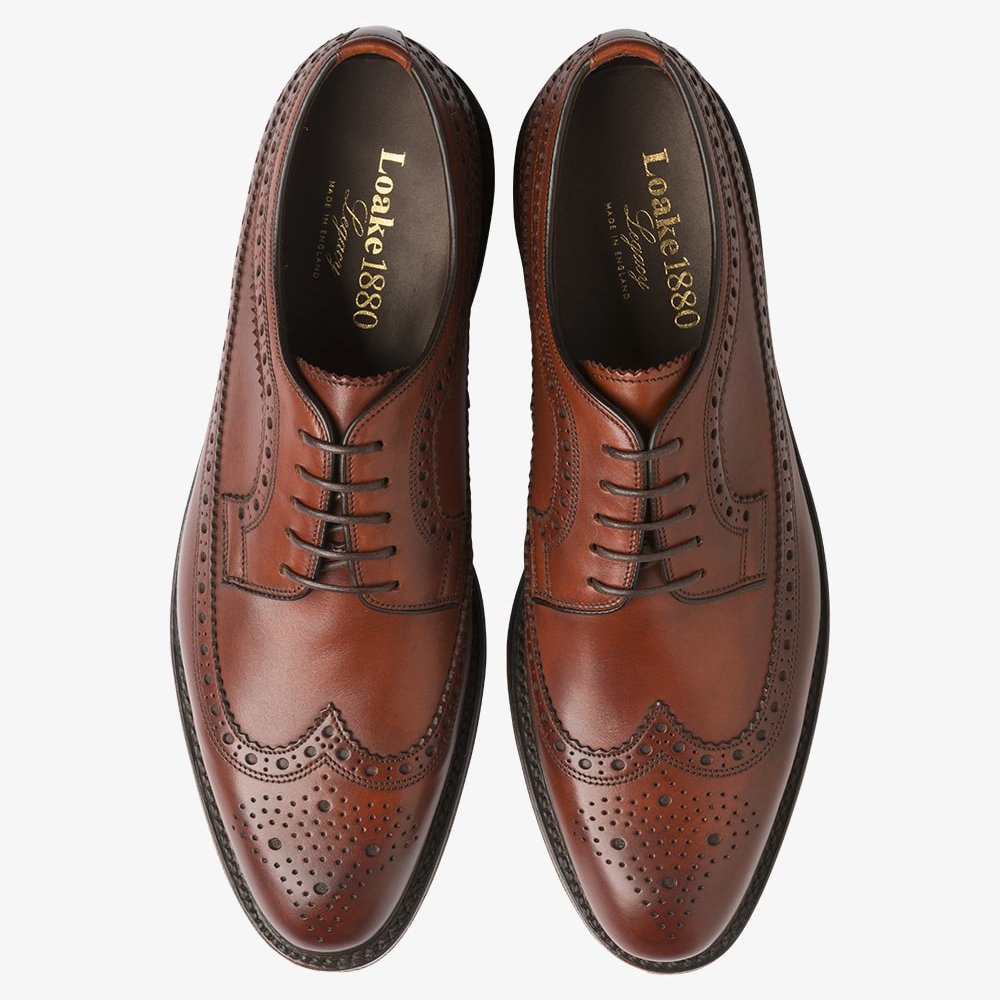 Loake Birkdale conker brown brogue blucher shoes