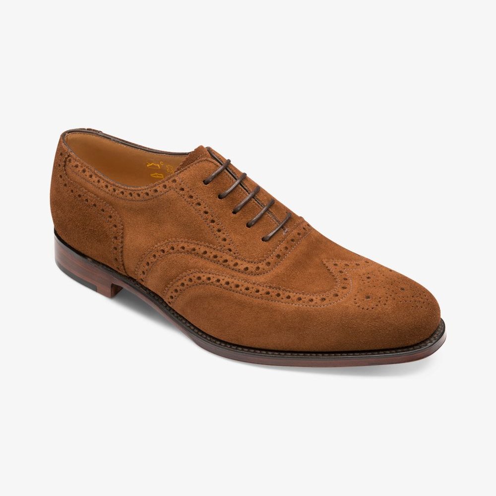 Buckingham brown suede oxford brogue shoes