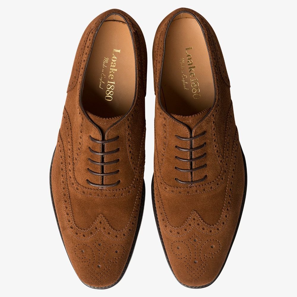 Buckingham brown suede oxford brogue shoes
