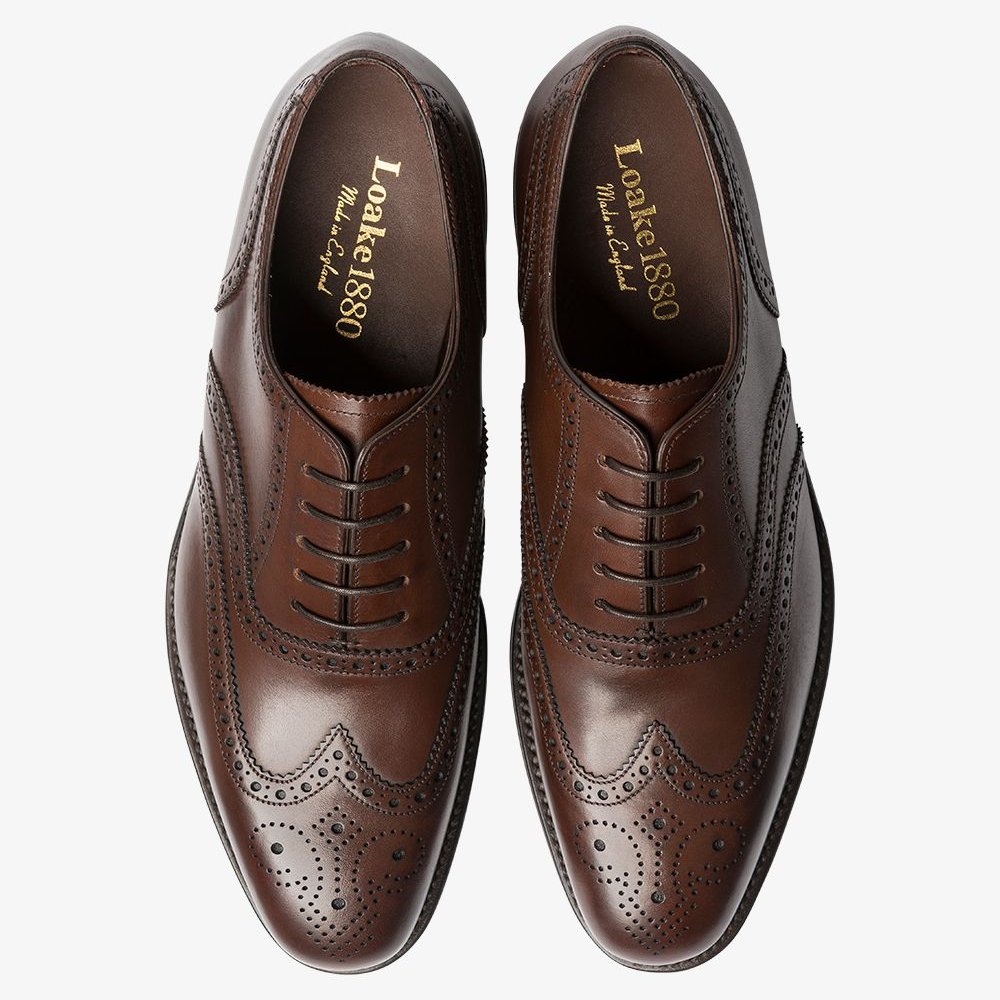 Loake Buckingham dark brown oxford brogue shoes