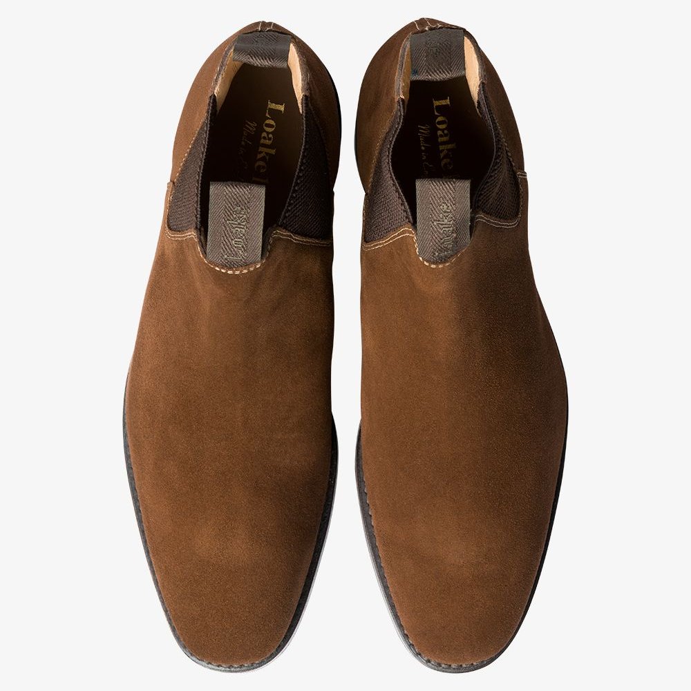 Loake Chatsworth suede brown Chelsea boots