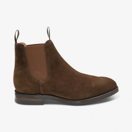 Loake Chatsworth leather suede brown Chelsea boots