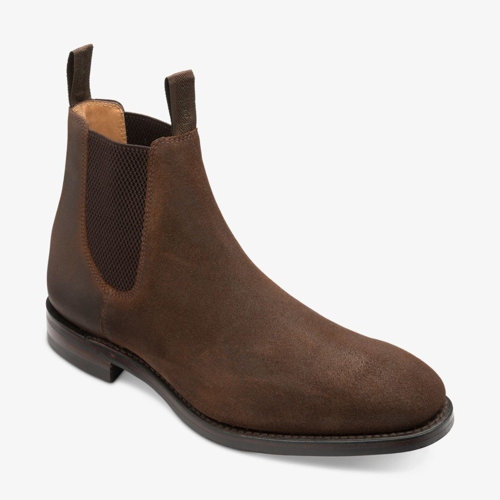 Loake Chatsworth vaxed leather dark brown Chelsea boots