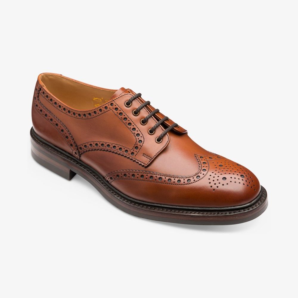 Loake Chester mahogany brogue derby shoes