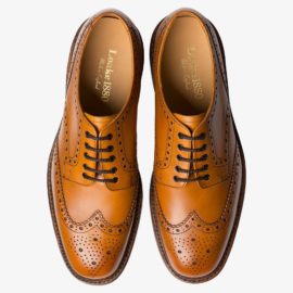 Loake Chester Tan Leather Brogue Derby Shoes (rubber Soles