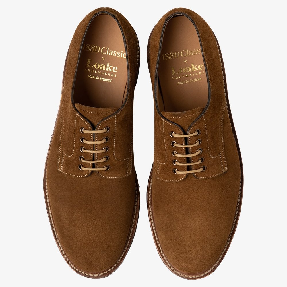Loake Chichester suede tan derby shoes