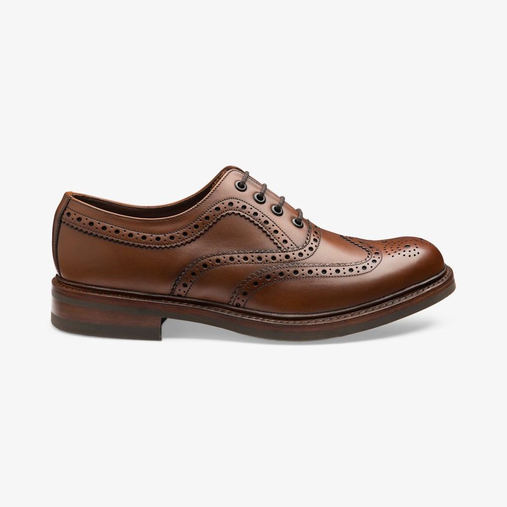 Loake Edward dark brown brogue oxford shoes
