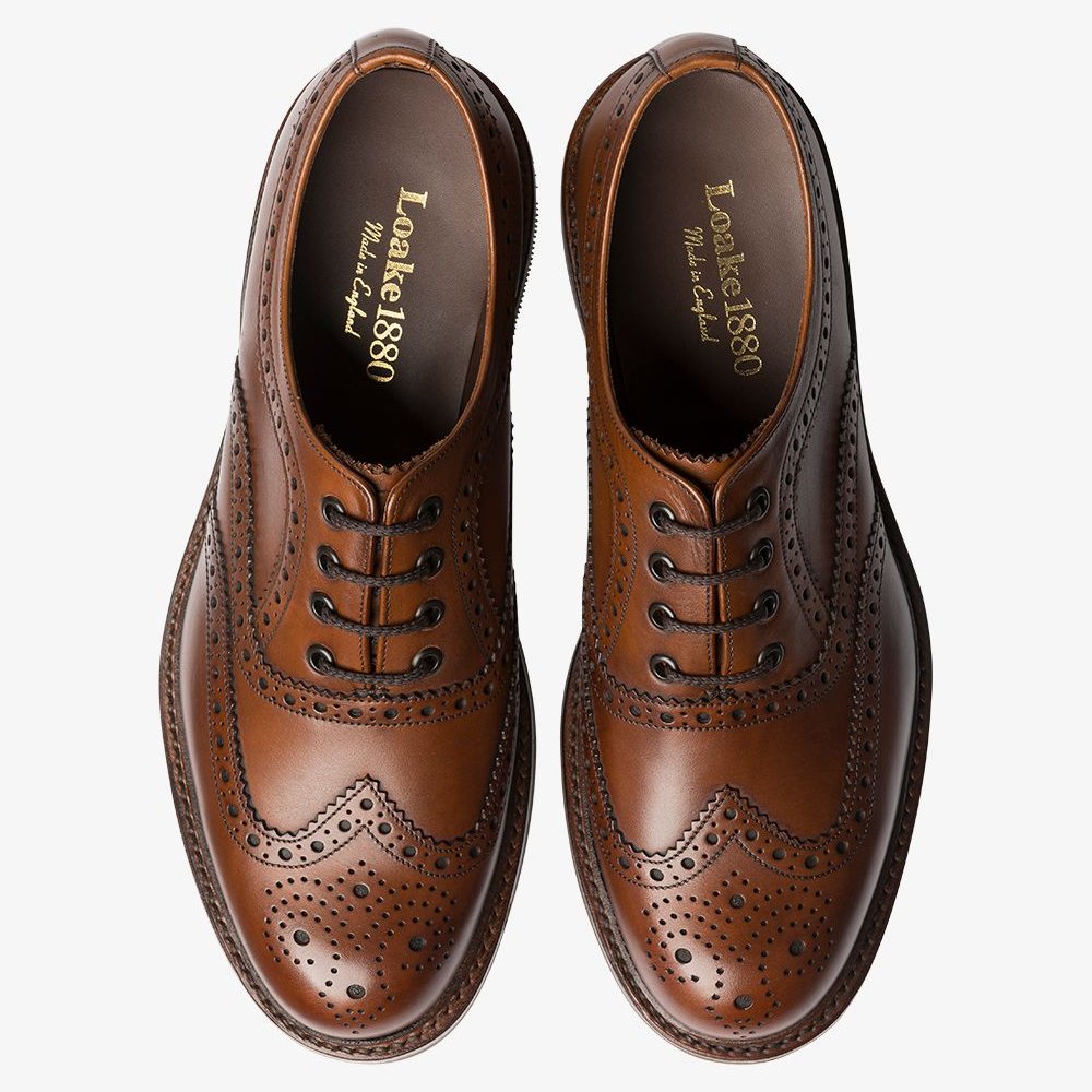 Loake Edward dark brown brogue oxford shoes