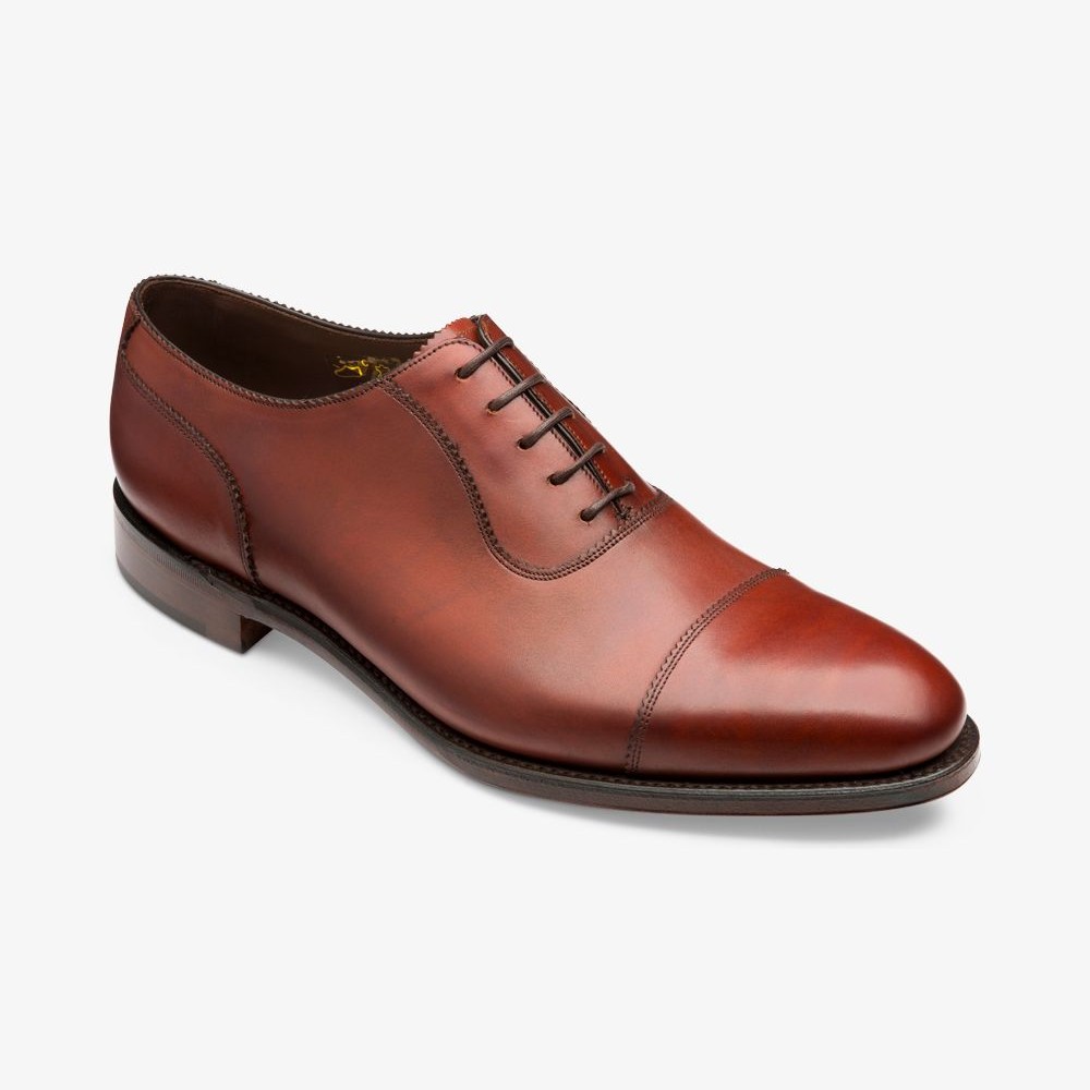 Loake Evans conker brown toe cap oxford shoes