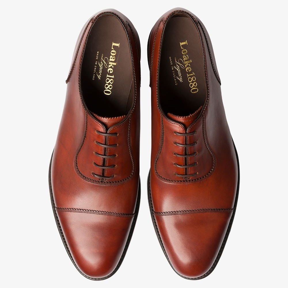 Loake Evans conker brown toe cap oxford shoes