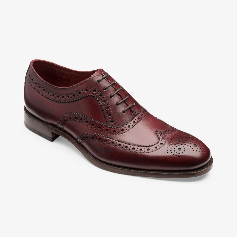 Loake Fearnley burgundy brogue oxford shoes