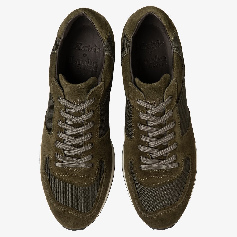 Loake Foster suede green sneakers