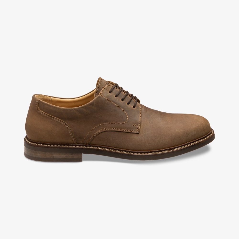 Loake Franklin nubuck brown derby shoes