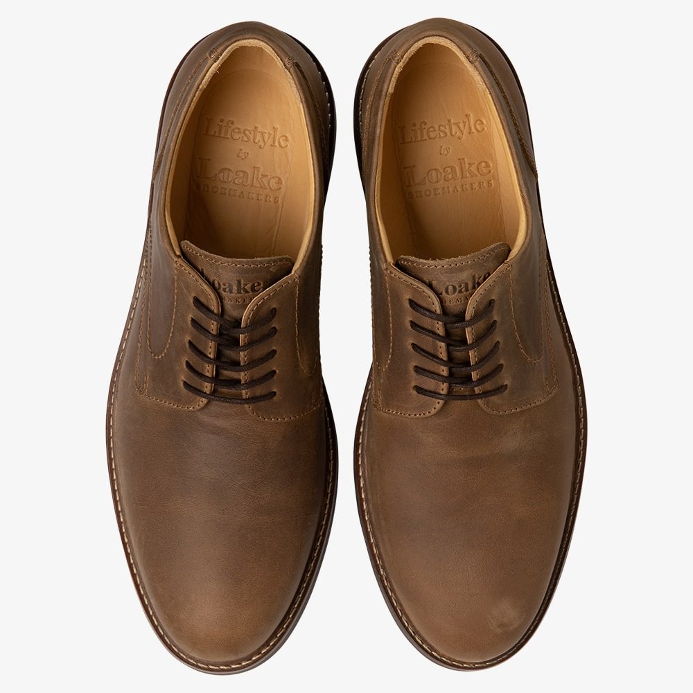 Loake Franklin nubuck brown derby shoes