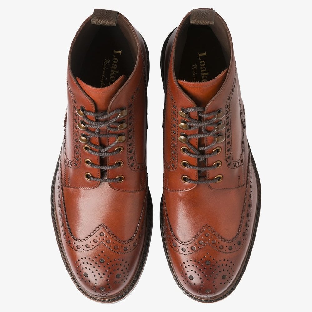 Loake Glendale conker brown brogue boots