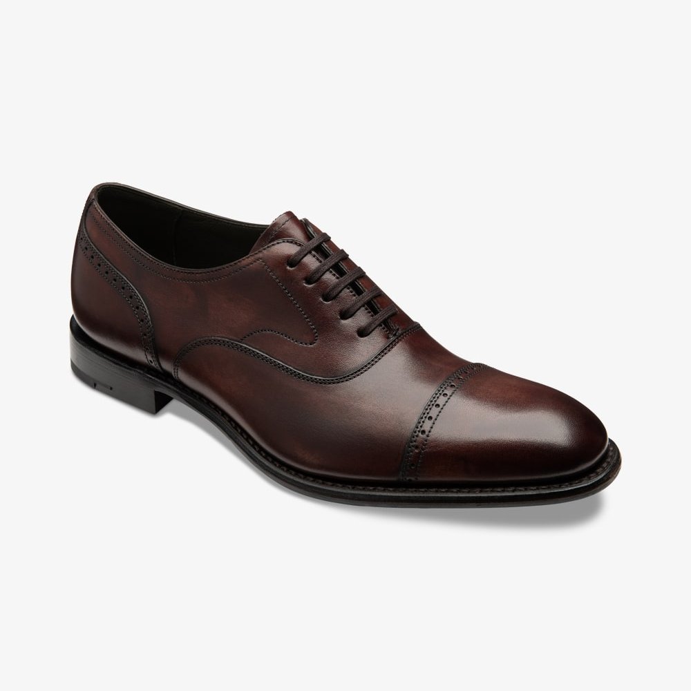 Loake Hughes burgundy brogue oxford shoes