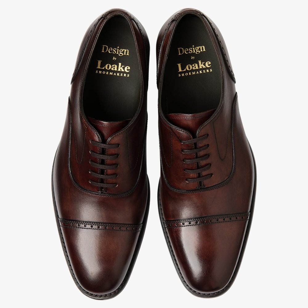 Loake Hughes burgundy brogue oxford shoes