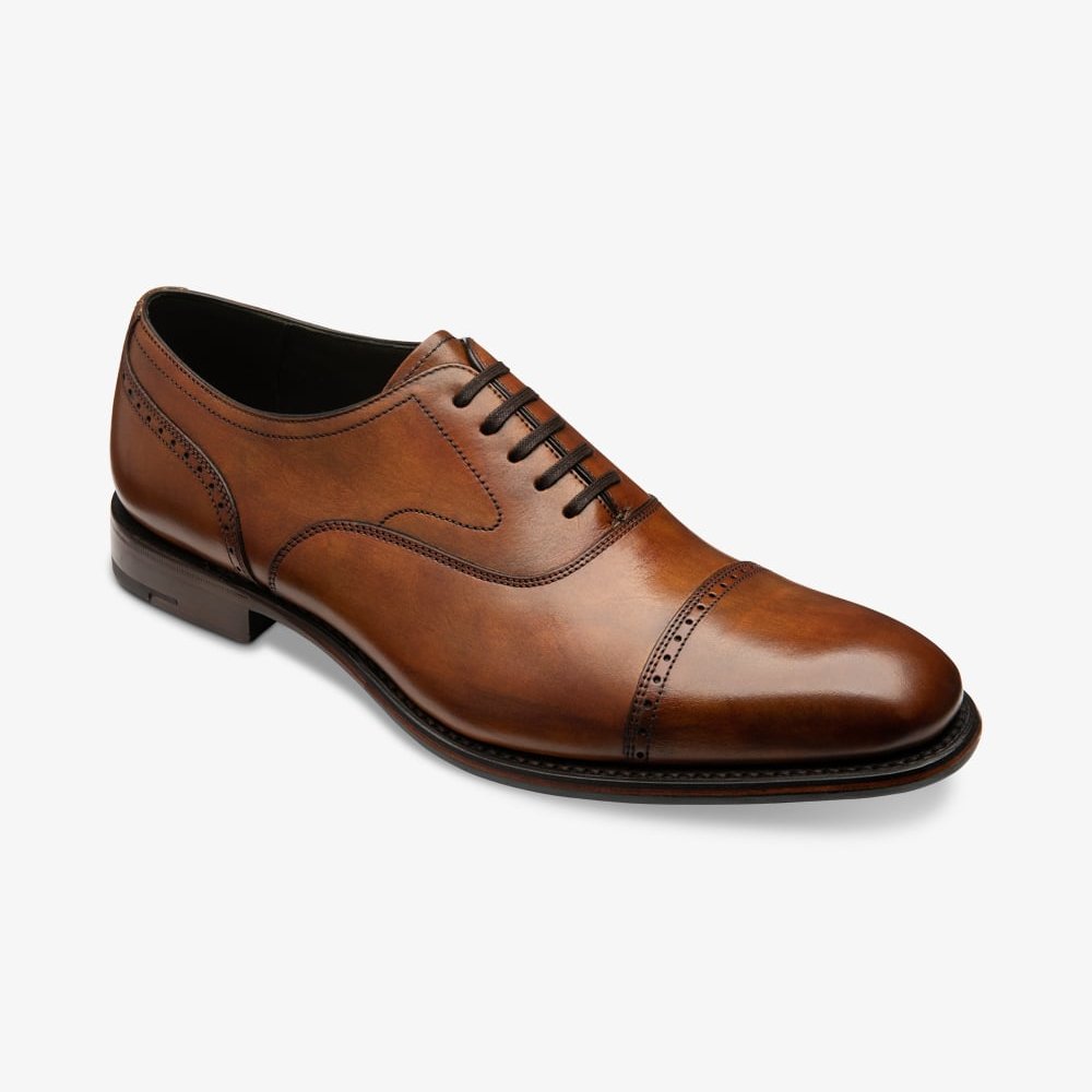 Loake Hughes chestnut brown brogue oxford shoes