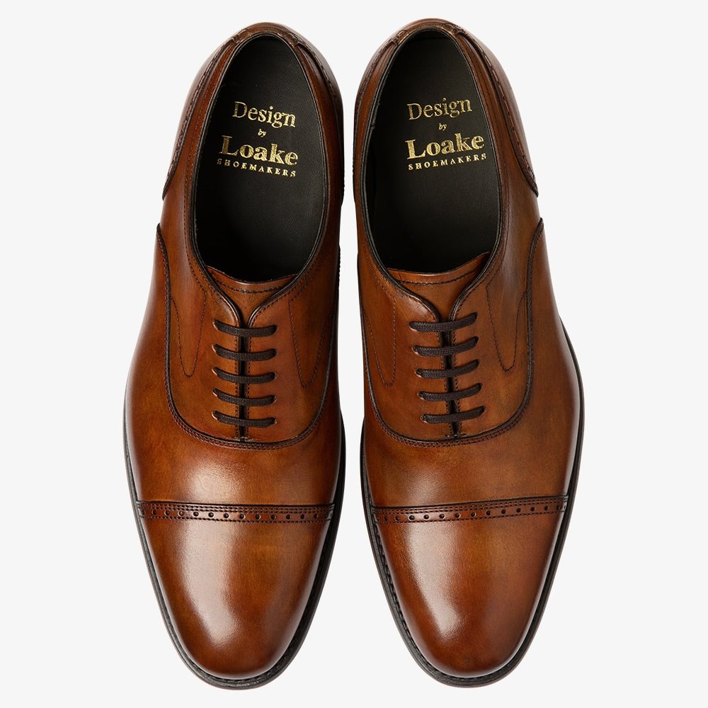 Loake Hughes chestnut brown brogue oxford shoes